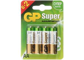 Батарейка щелочная GP Super, AA, LR6, 1.5V, 8 шт.