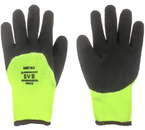 Перчатки защитные с вспененным латексным покрытием BVB, 10 класс, размер 10,5, черные с зеленым