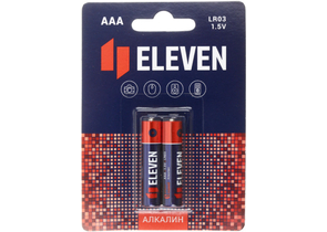 Батарейка щелочная Eleven, AAA, LR03, 1.5V, 2 шт.