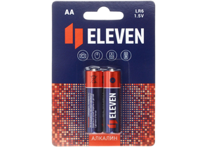 Батарейка щелочная Eleven, AA, LR6, 1.5V, 2 шт.