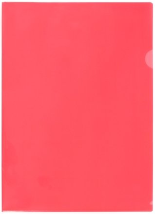 Папка-уголок пластиковая inФормат А4+ толщина пластика 0,15 мм, прозрачная красная