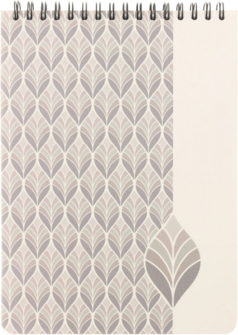 Блокнот на гребне Art Deco (А5) 145×200 мм, 80 л., клетка, белый