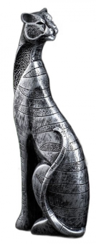 Фигура полистоун «Кот сидит» 34×13 см, черное серебро