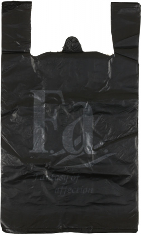Пакет-майка Klebebander (упаковка) 30+16×54 см, 30 мкм, с логотипом Fа, 50 шт., черный