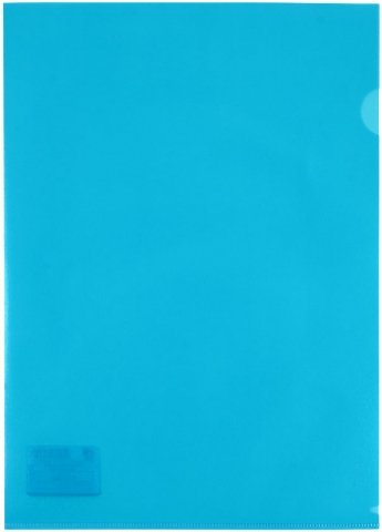 Папка-уголок пластиковая Lite А4 толщина пластика 0,10 мм, синяя