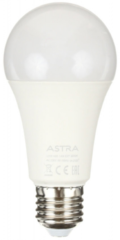 Лампа светодиодная Astra А60 14W, 230V, цоколь E27, 3000К, 1150 лм, теплый свет